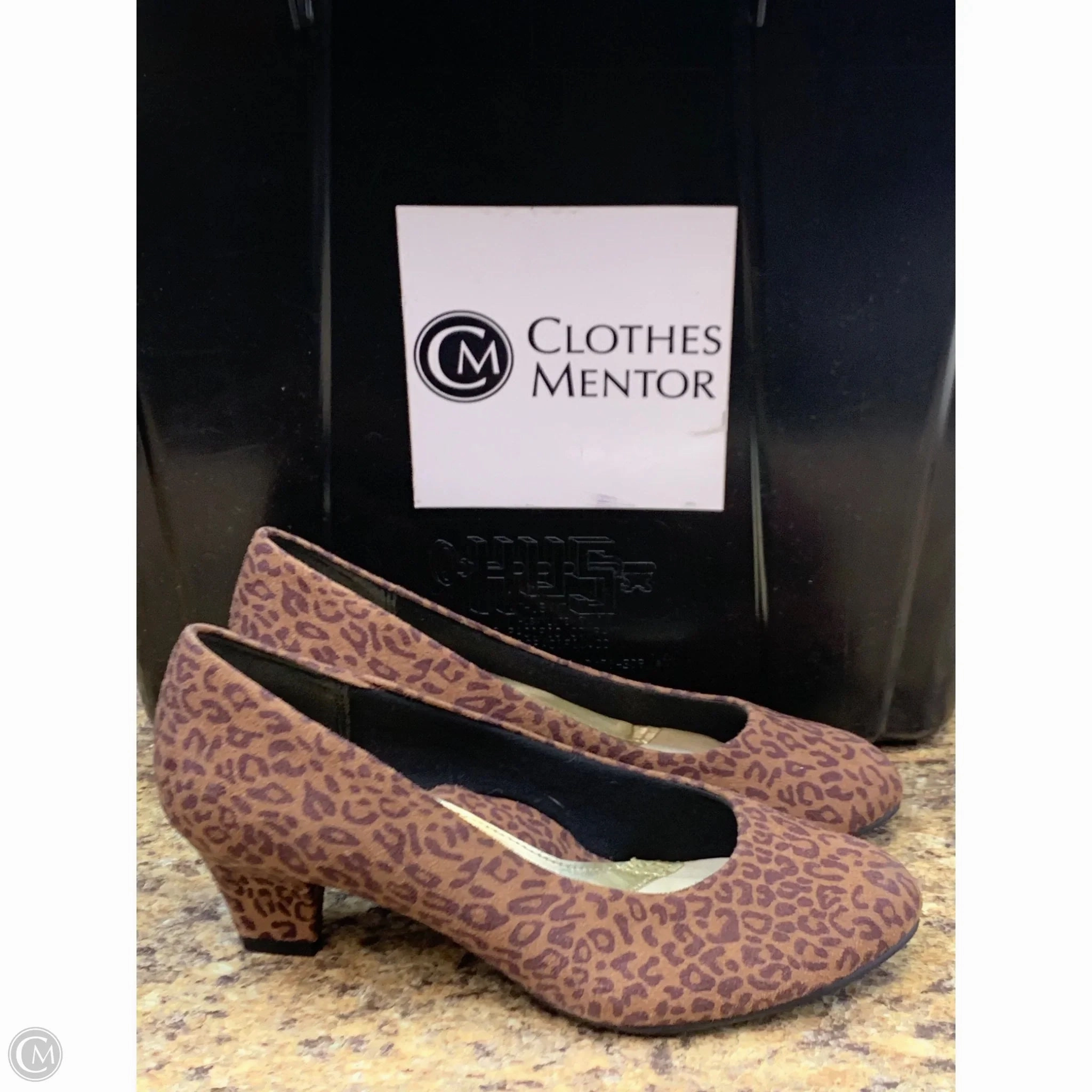 Shoes Heels Kitten By Cmf In Animal Print, Size: 6.5 High Block Heel Boots