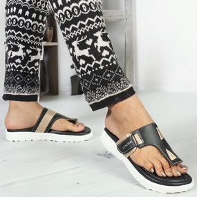 Women Lightweight Thong Velcro Sandals Sandals Church Woodcrest