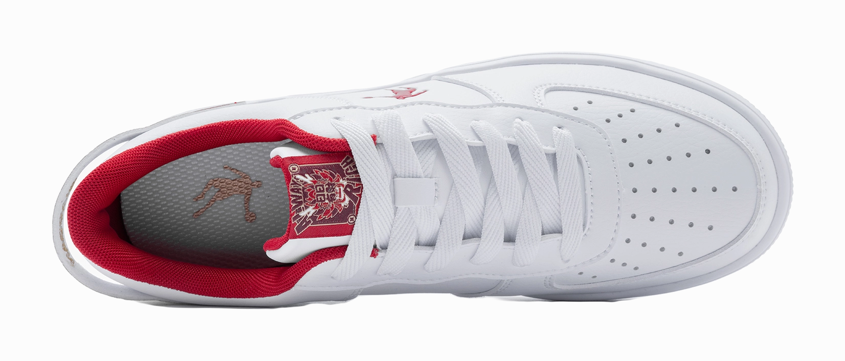 Casual Shoes Clearance Sale QIAODAN Air Force One Skateboard Shoes Men's Low top White Red