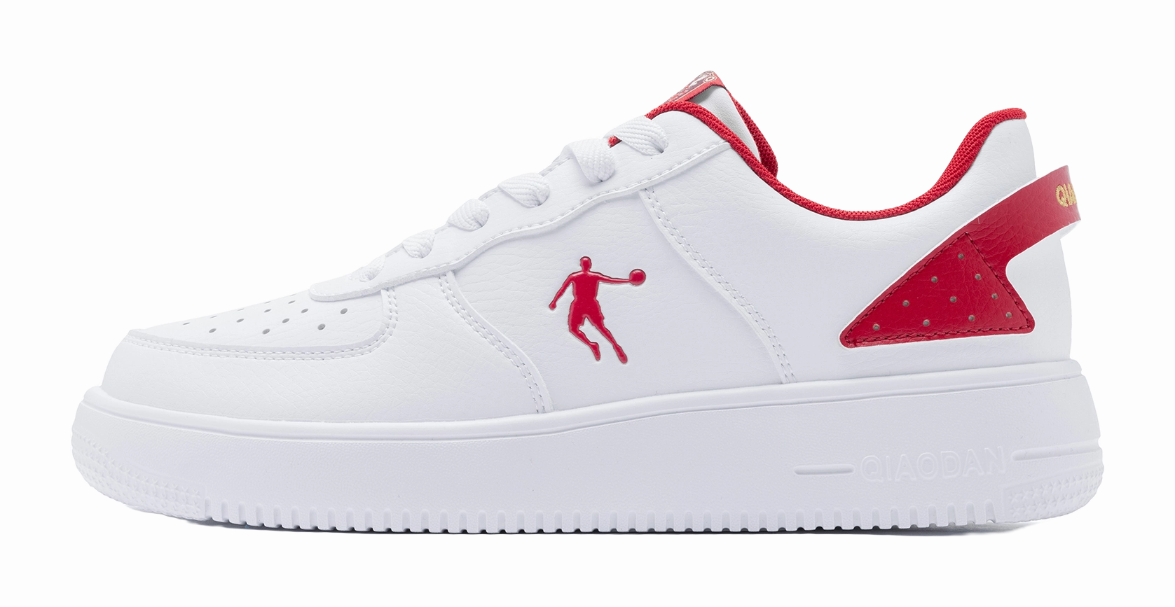 New Balance 9060 Casual Shoes QIAODAN Air Force One Skateboard Shoes Men's Low top White Red