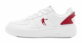 Loafer Shoes Casual QIAODAN Air Force One Skateboard Shoes Women's Low top Jordan White Iron Red