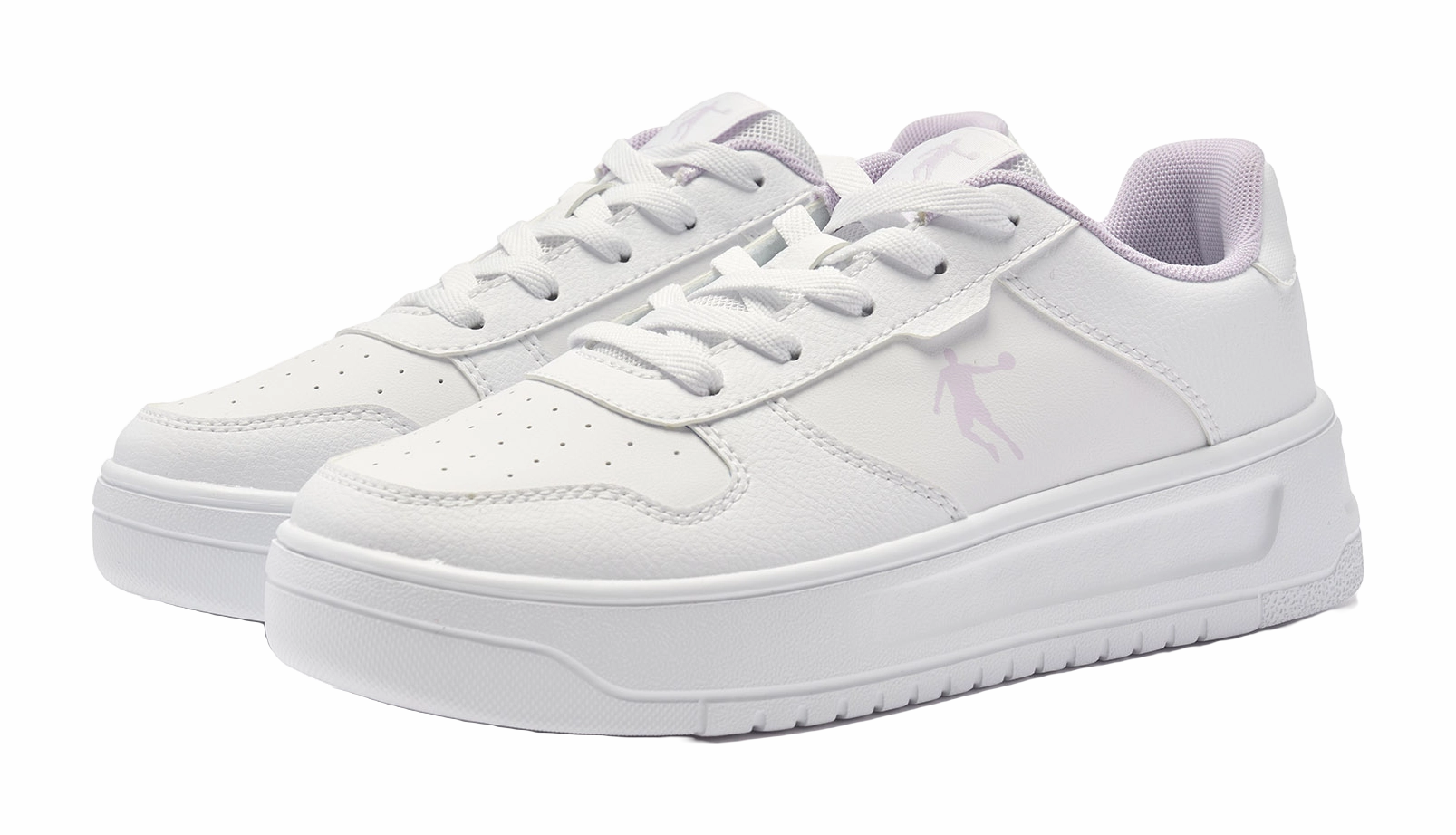 QIAODAN Anti-Slip And Wear-Resistant Breathable Low-Top Skateboard Shoes Women's White On Shoes Casual Wear