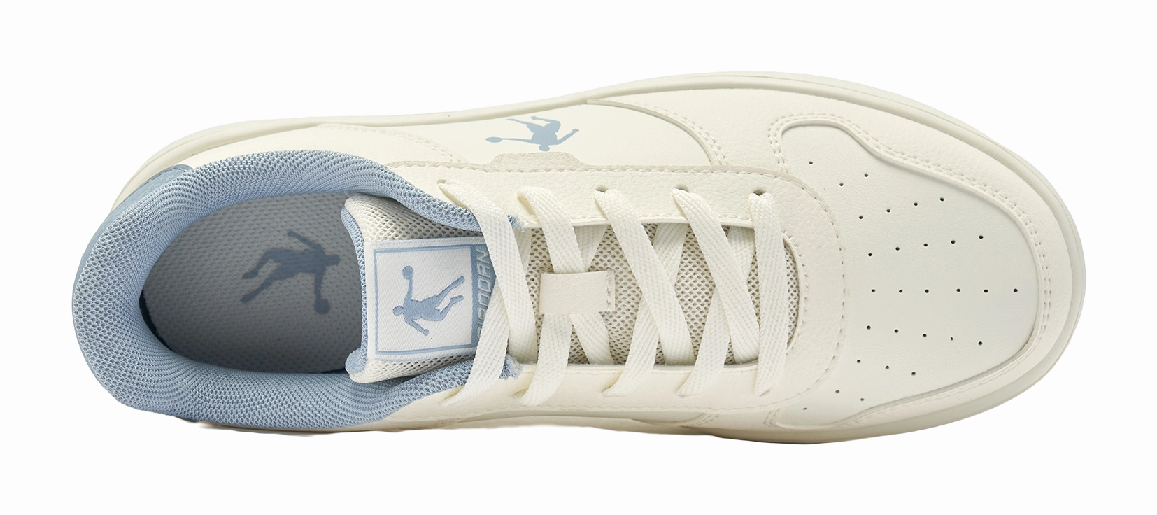 QIAODAN Anti-Slip And Wear-Resistant Coverage Low-Top Skateboard Shoes Women's Beige Blue Casual Clipless Bike Shoes