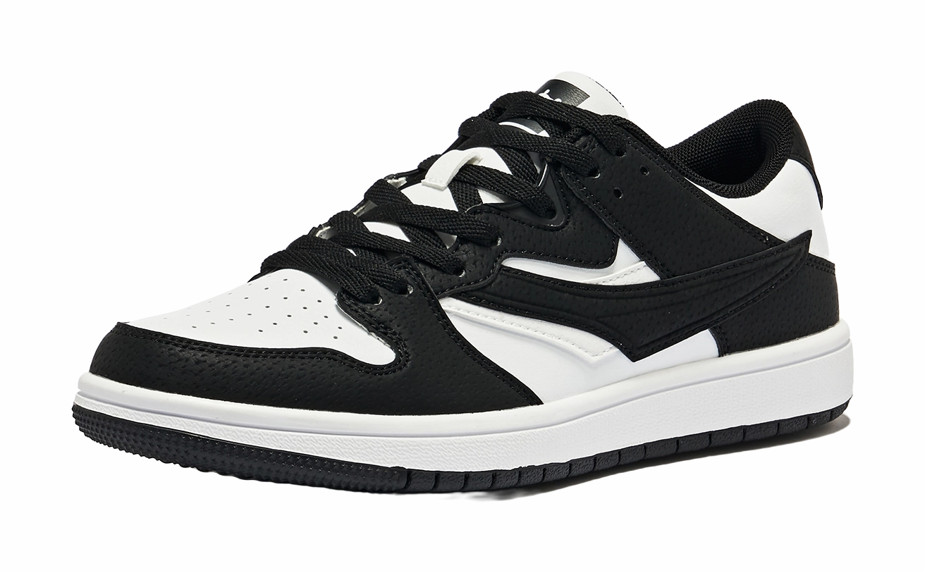 Good Casual Shoes QIAODAN Skateboard Shoes Women's Low top Black White
