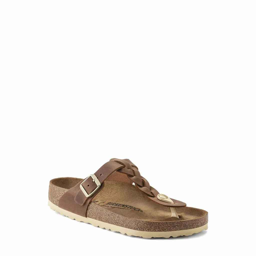 Birkenstock Gizeh Braided Cognac Lea R 1021355 Goth Sandals