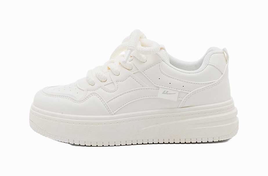 Warrior Cushioning Height Increase Low top Skateboard Shoes Women's Ecru Casual Lace Up Oxfords Shoes