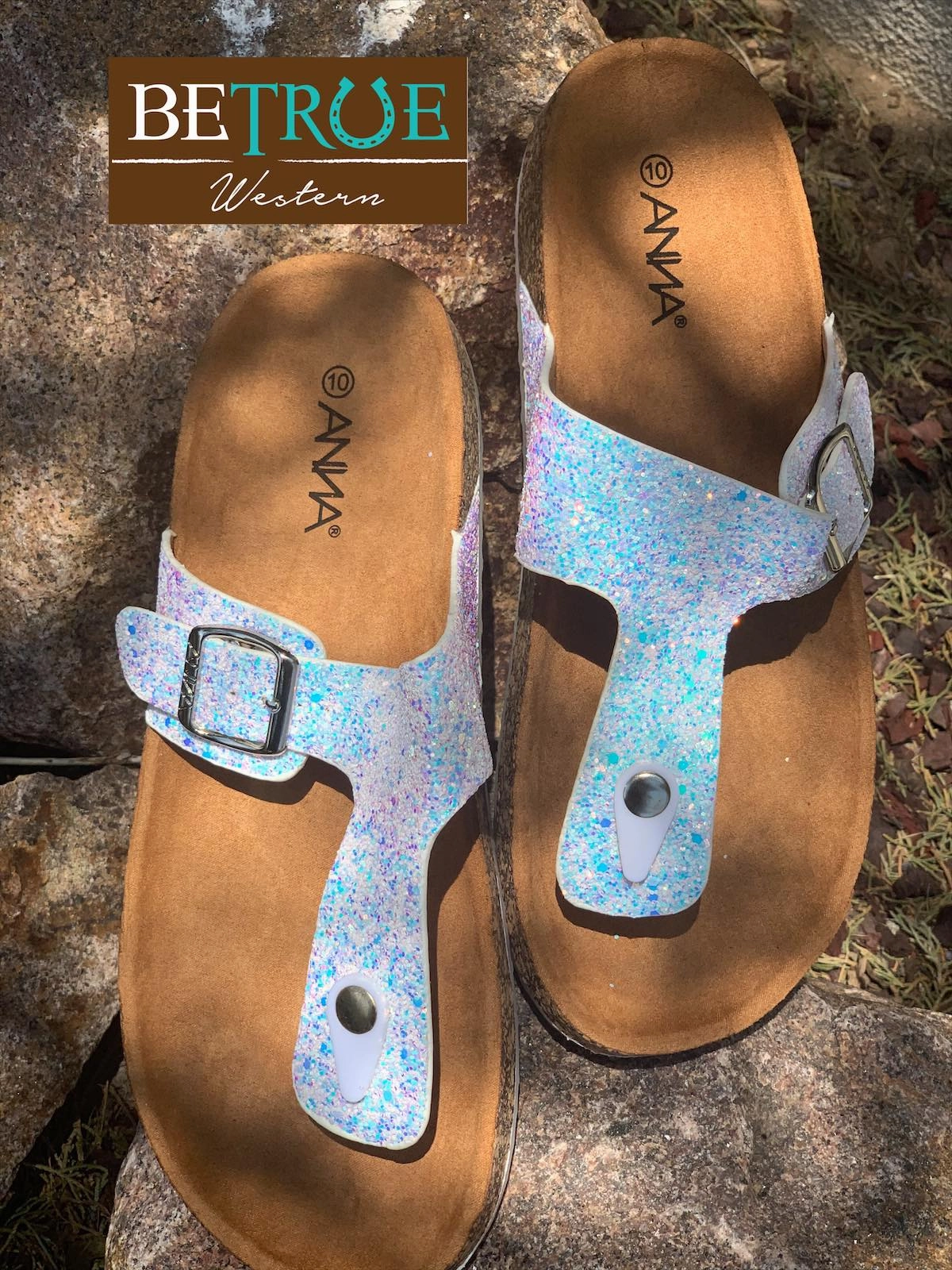 White Glitter Birkenstock Style Thong Sandal with or without Stone Last Chance Birkenstock