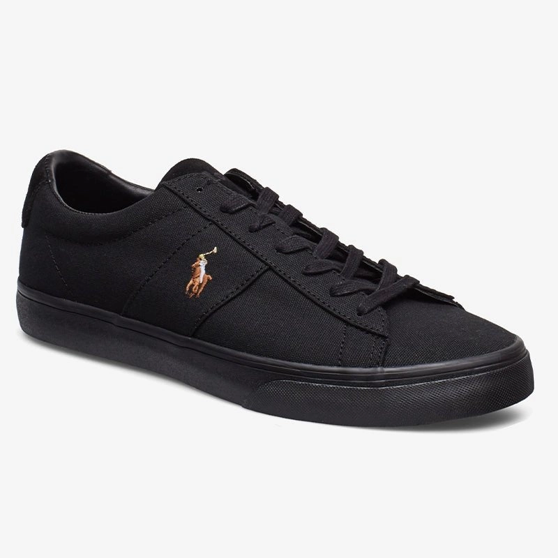 Track Flat Shoes Ralph Lauren CANVAS-SAYER-NE-SK-VLC - Low Tops Men Sneaker Black #RL03