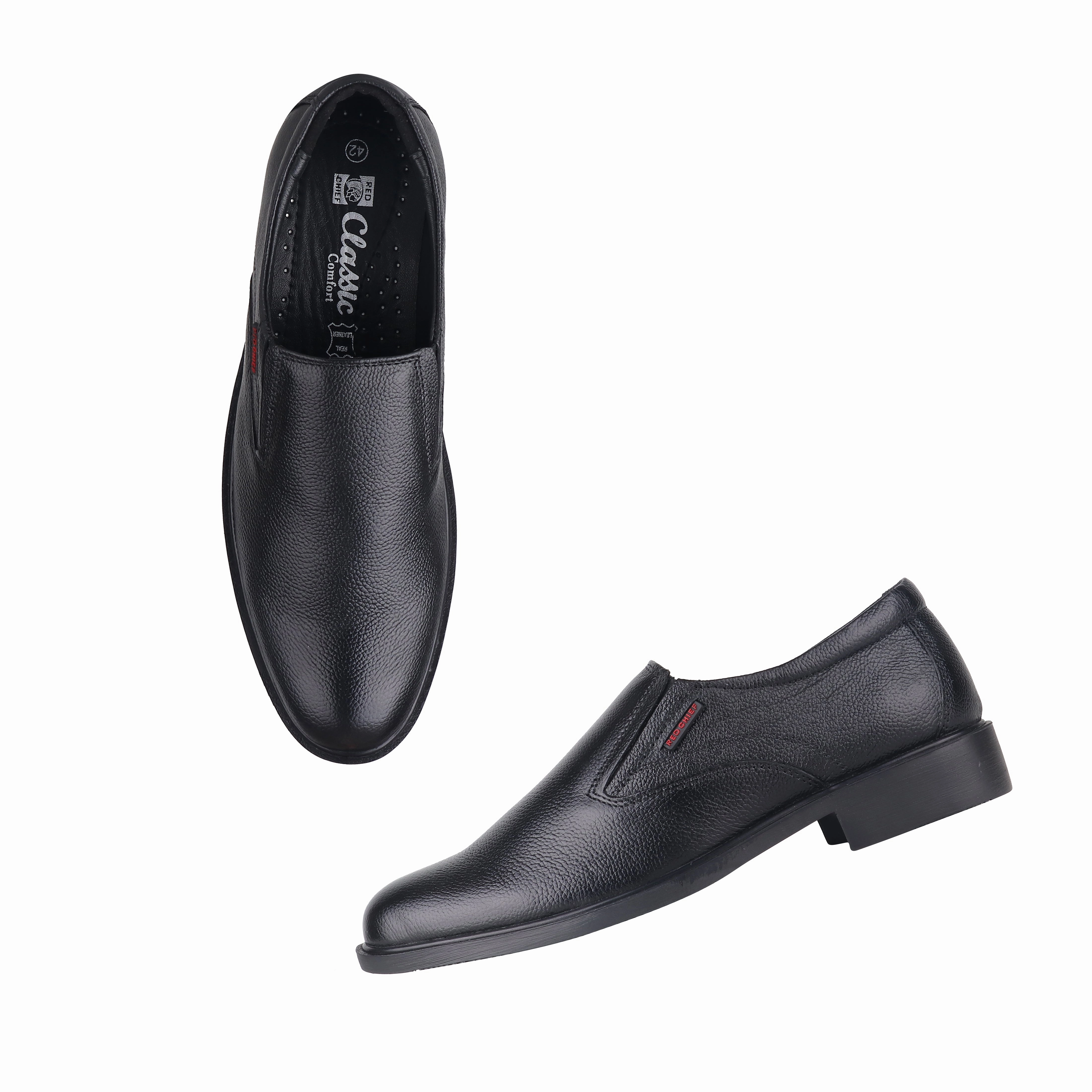 Red Chief Black Formal Shoes for Men RC3502 001 Flat Shoes Short Dresses
