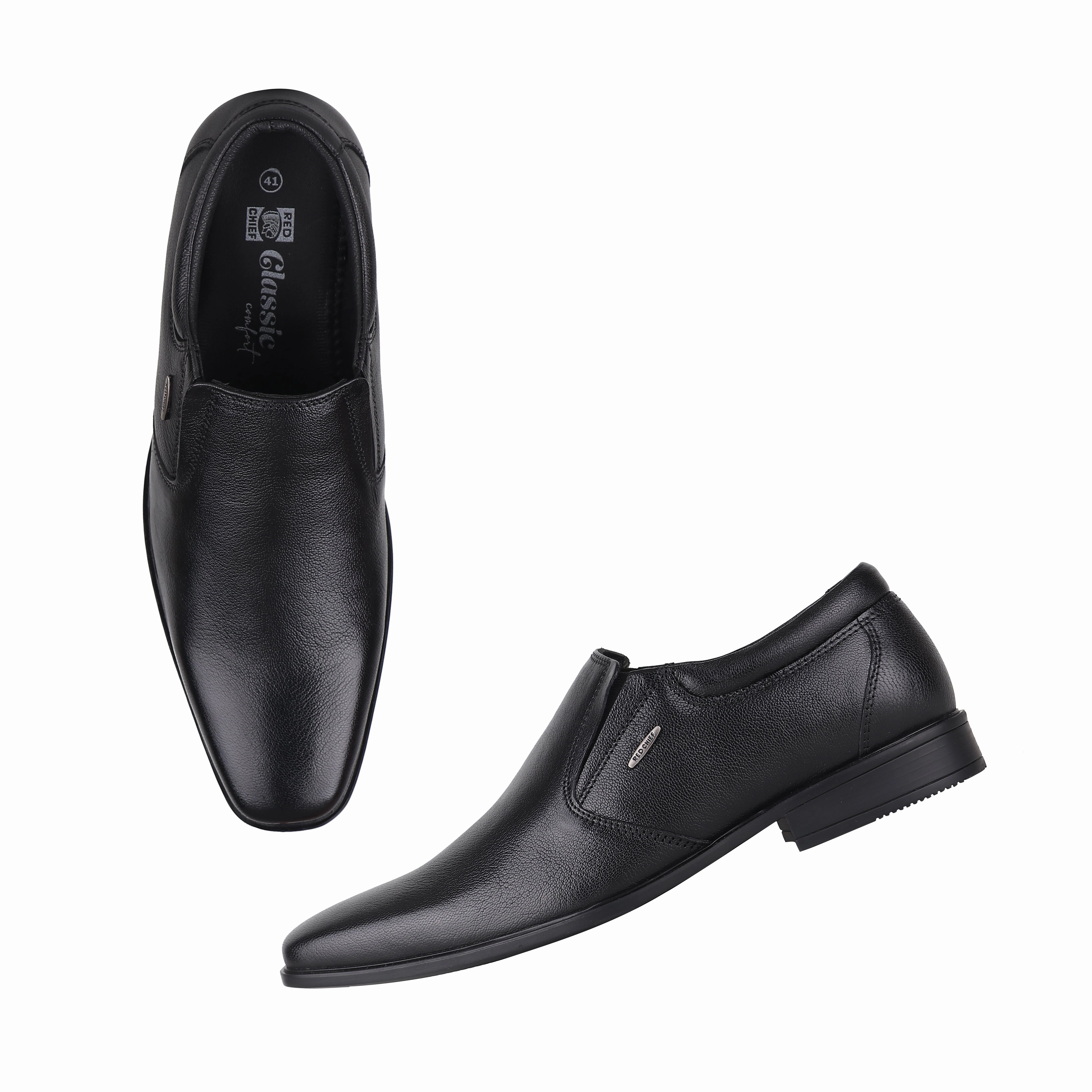 Flat Shoes Shein Red Chief Black Formal Shoes for Men RC3974LR 001