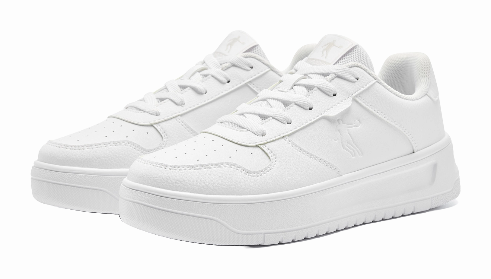 Heeled Casual Shoes QIAODAN Anti-Slip And Wear-Resistant Breathable Low-Top Skateboard Shoes Women's Jordan White