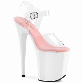 Xhilaration High Heels 8 Inch Heel FLAMINGO-808 Clear Baby Pink White