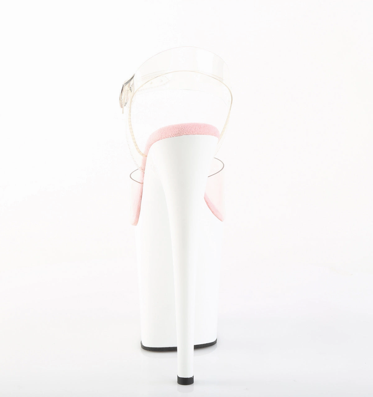 High Heels And Hardhats 8 Inch Heel FLAMINGO-808 Clear Baby Pink White