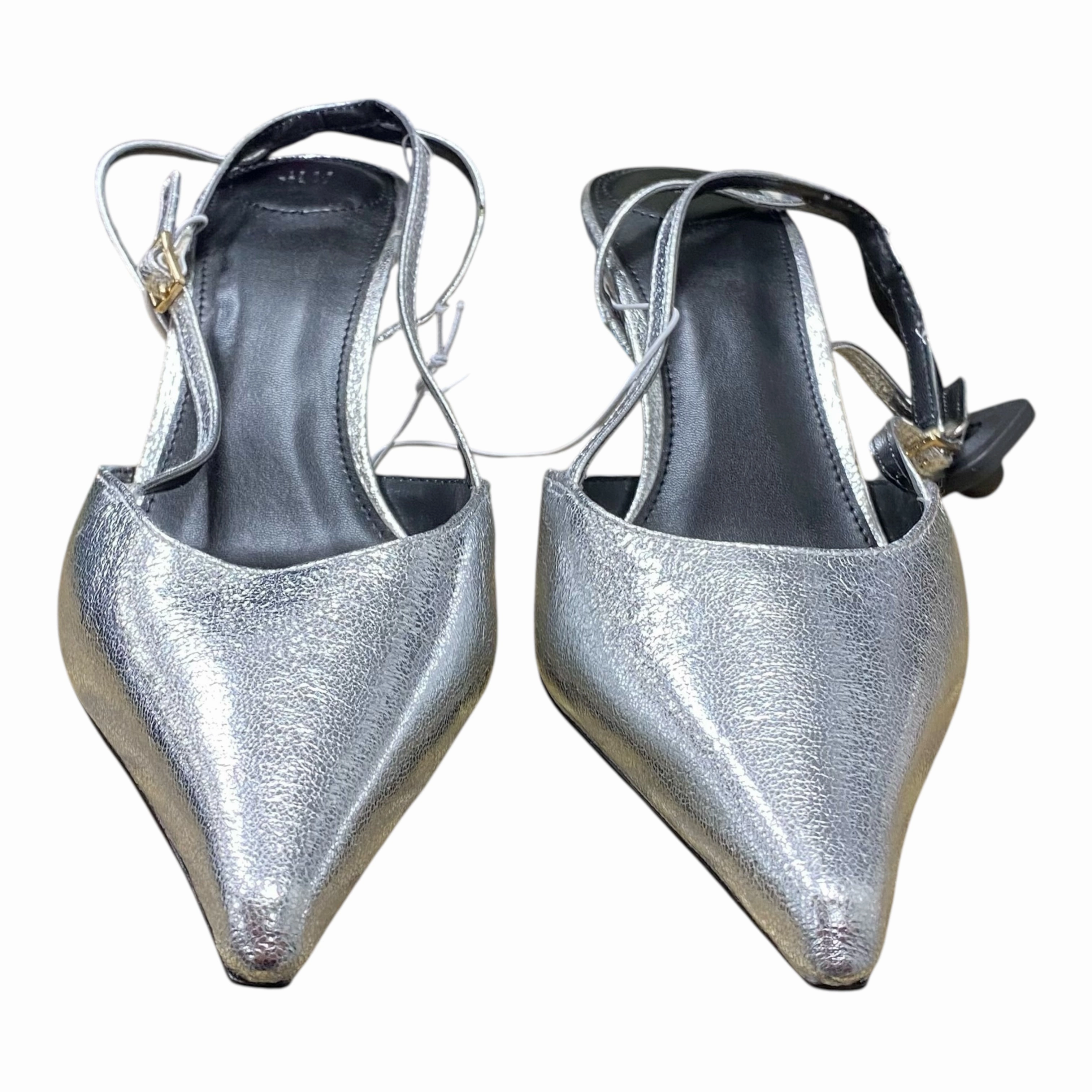 Heeled Ankle Boots Shoes Heels Kitten By H&M In Silver, Size:10