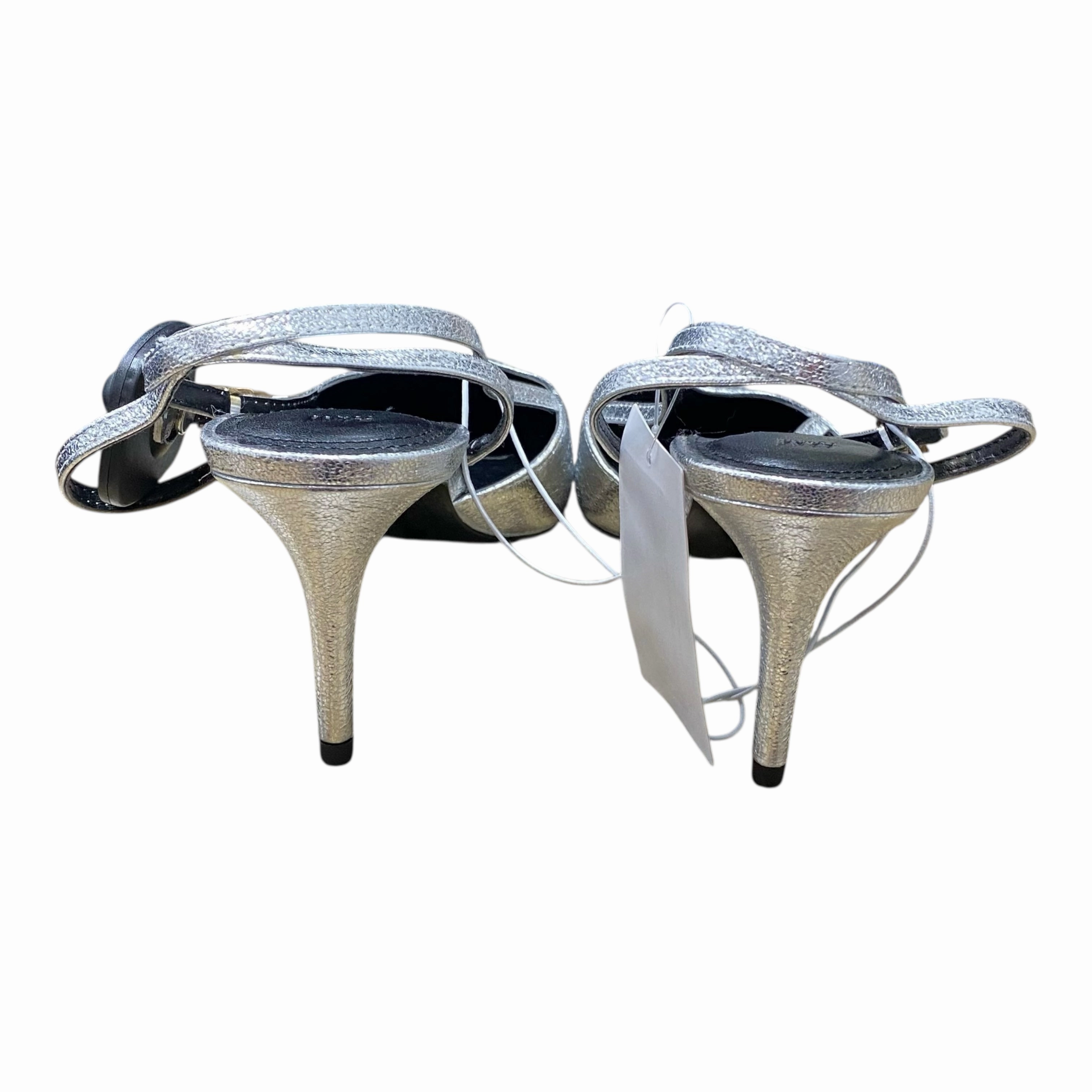 Women In High Heels Naked Shoes Heels Kitten By H&M In Silver, Size:10