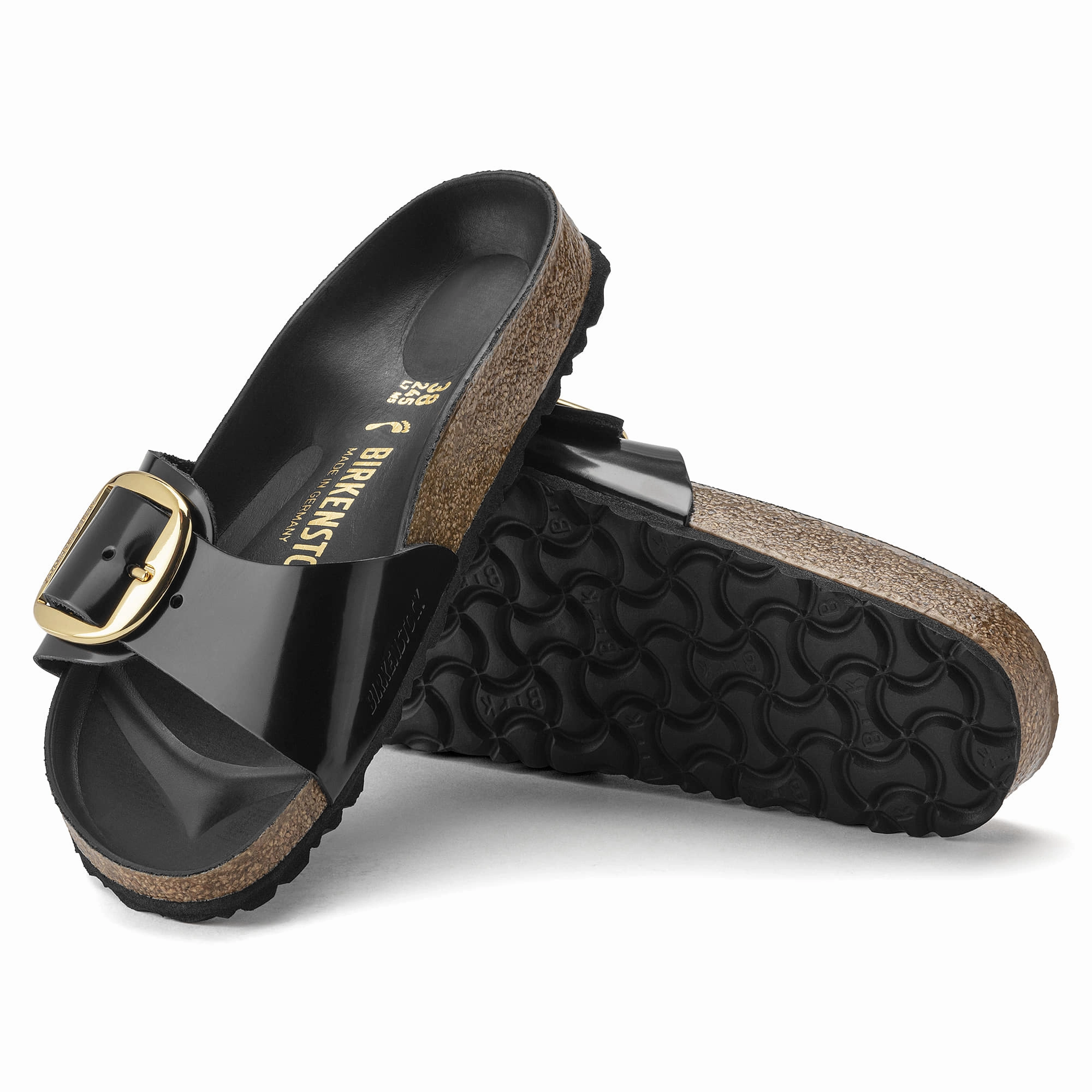 Madrid Big Buckle Natural Leather Patent Australia