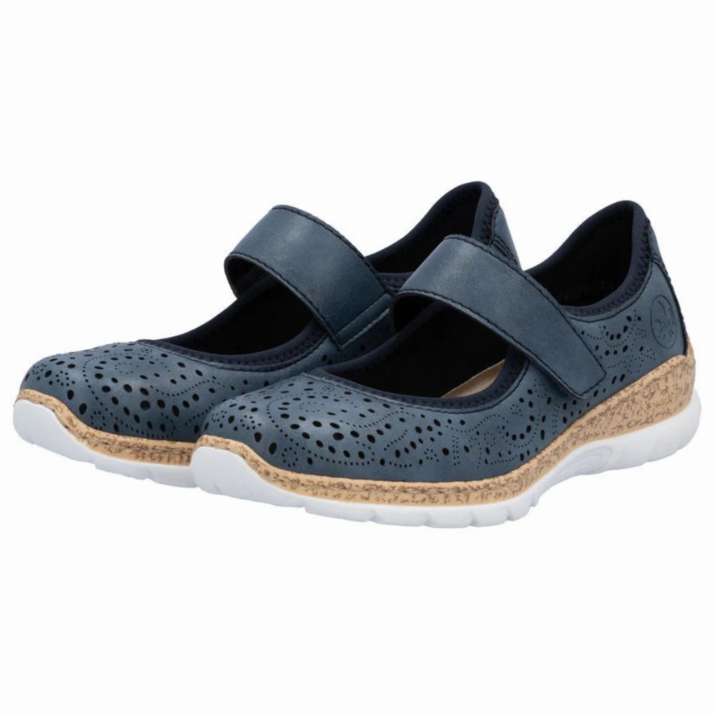 For Walking Best Walking Rieker Nikita 99 Royal/Navy Leather Shoe (Women's)