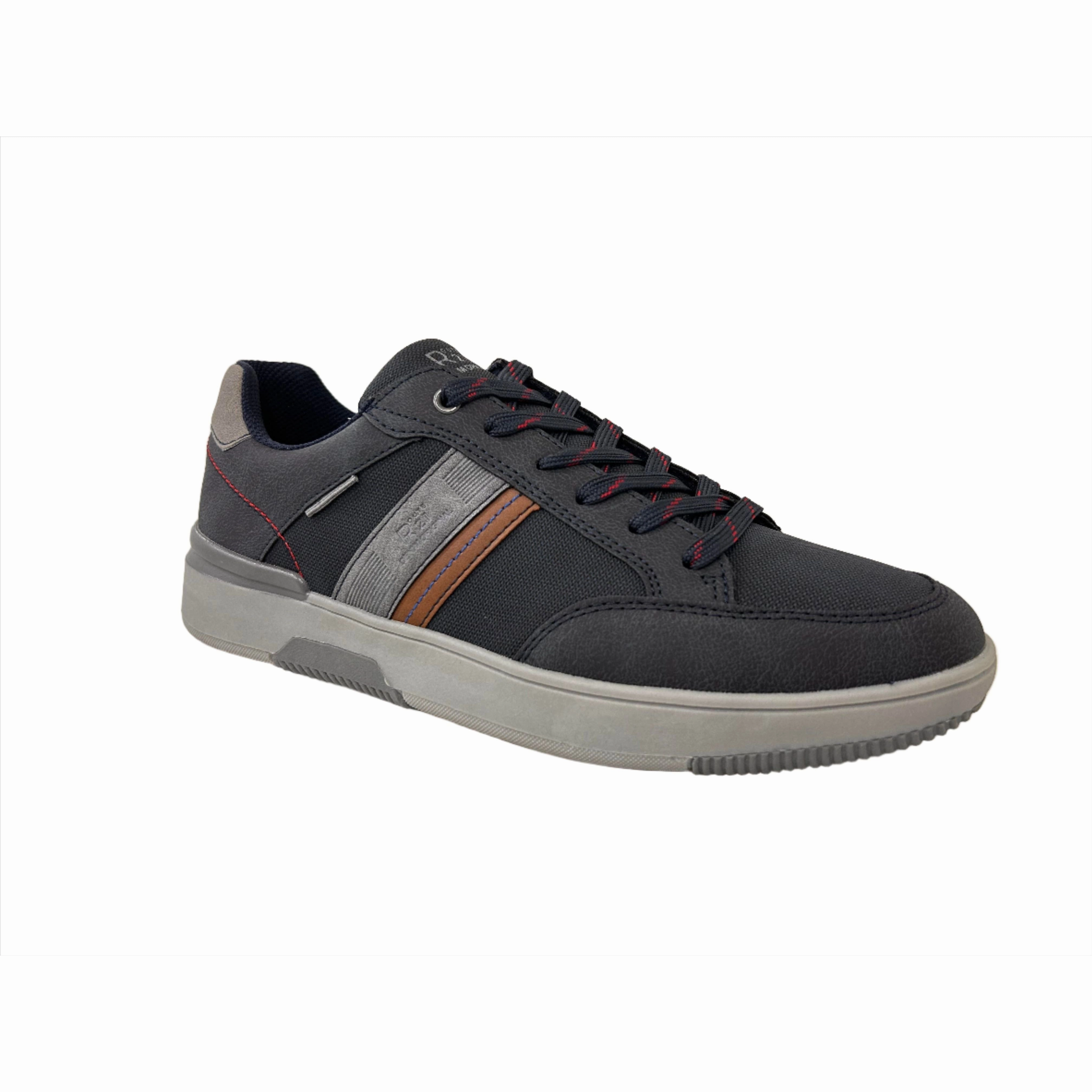 Route 21 Mens 6 Eye Lace Leisure Shoe M613C Navy Casual Leather Shoe