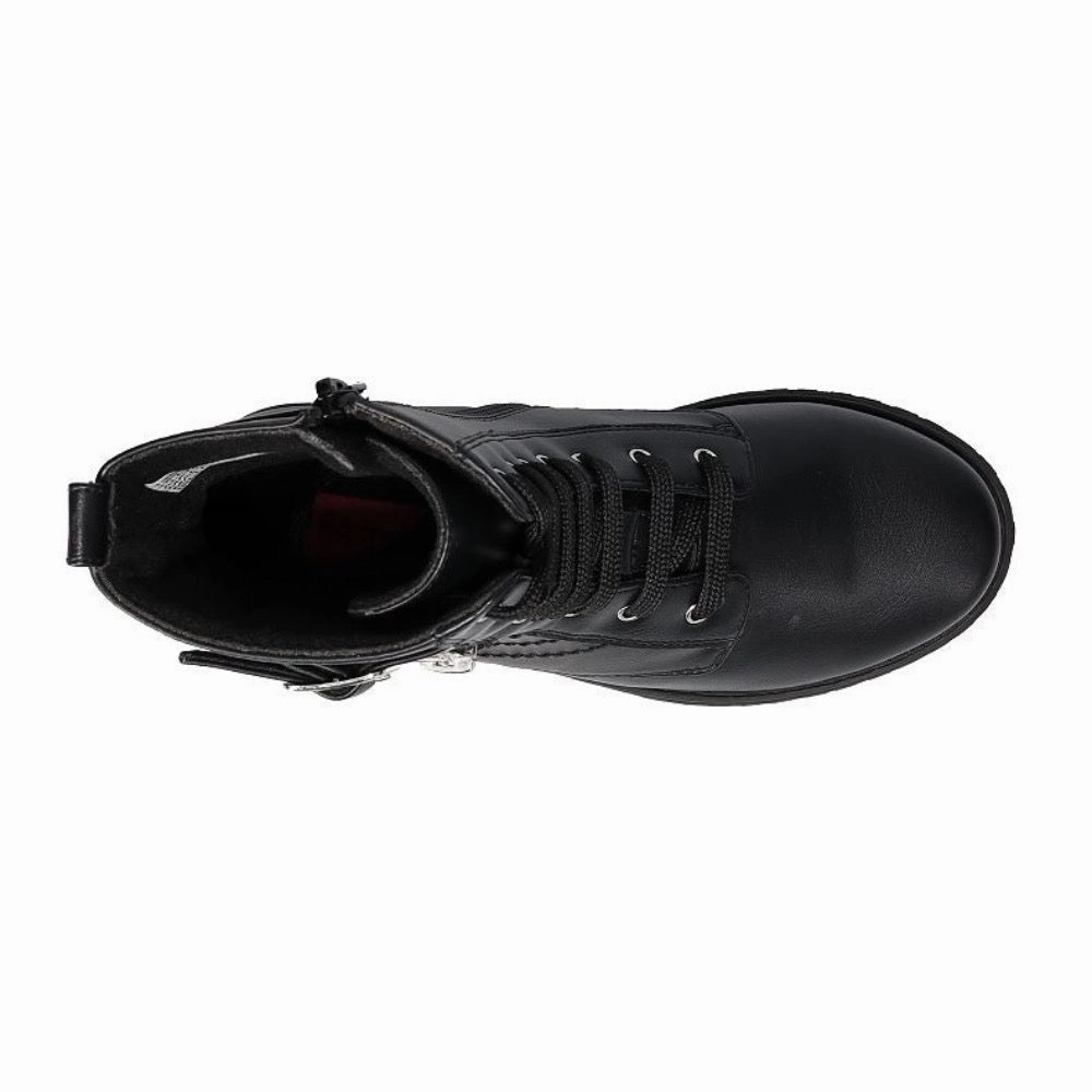 Valencia Imports (Rachel Shoes) Little Girls Combat Boot w/ Zip Black Saint G Kendall Combat Boot