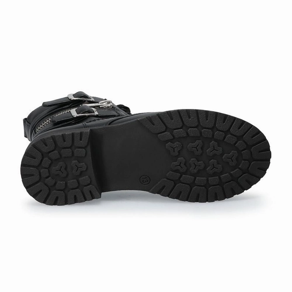 Abu Combat Boots Valencia Imports (Rachel Shoes) Little Girls Combat Boot w/ Zip Black