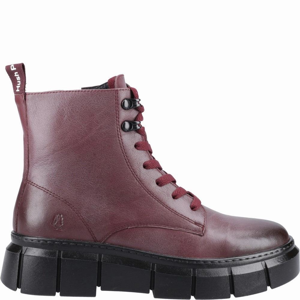 Studded Combat Boots Bordeaux Fawn Ankle Boots