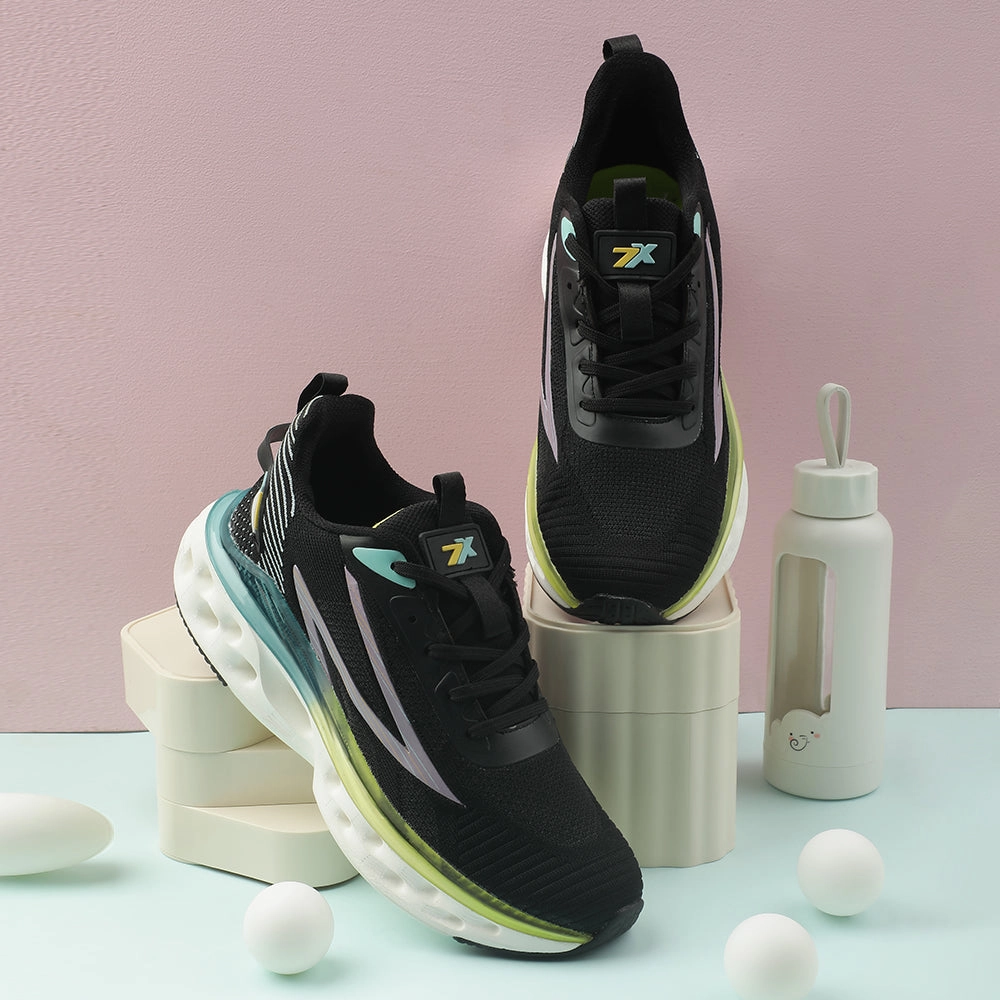 Leap7x Black Sports Running Shoes For Men NEPTUNE-1E By Liberty Usa Made Running Shoes