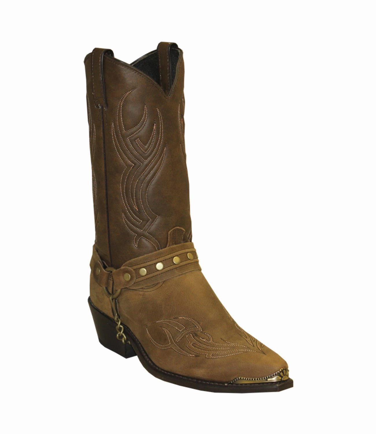 Sage Mens 12in Studded Bracelet Dakota Cowhide Cowboy Boots Brown Flat Dress Boots