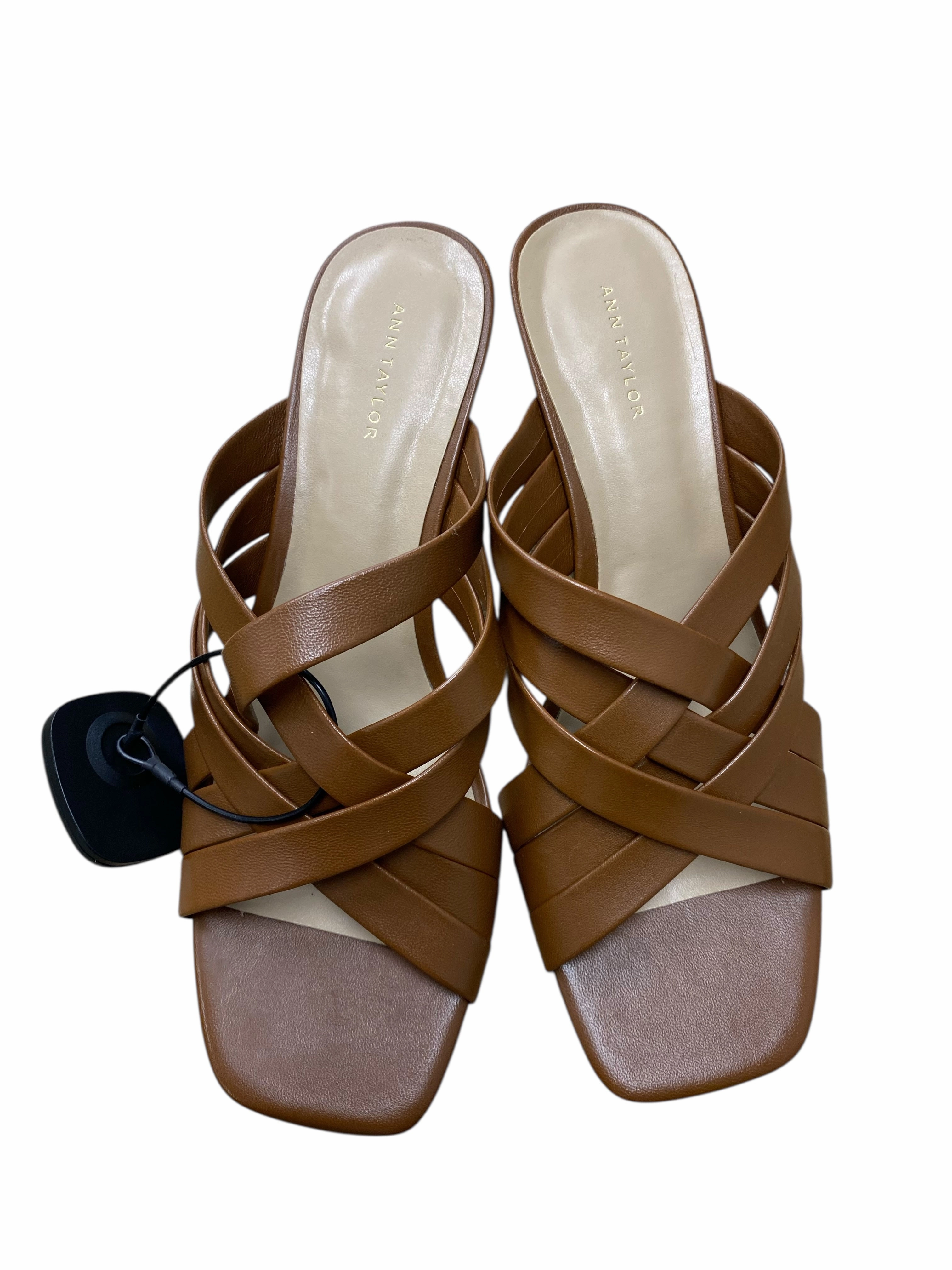 Sandals Heels Kitten By Ann Taylor In Brown, Size:7.5 High Knee Heel Boots