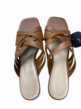 Strappy Gladiator High Heels Sandals Heels Kitten By Ann Taylor In Brown, Size:7.5