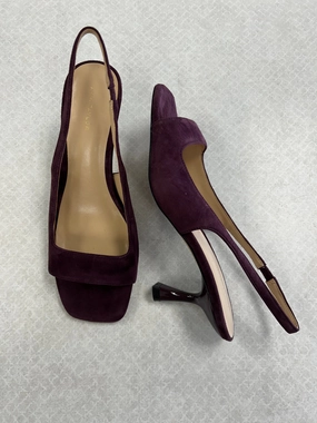 High Heels Tight Dress Sandals Heels Kitten By Ann Taylor In Maroon, Size:6.5