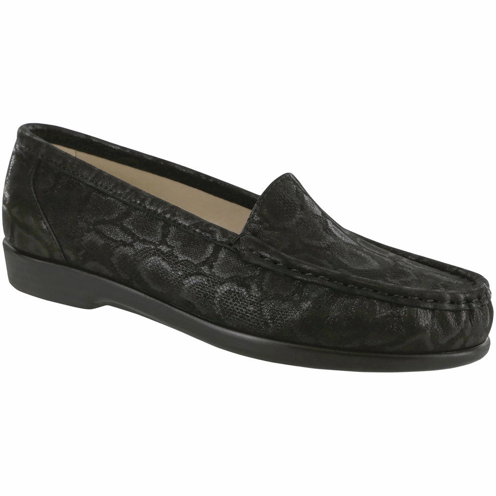 SAS Simplify Loafer Nero Snake (Women's) Walking Shoes For Babies