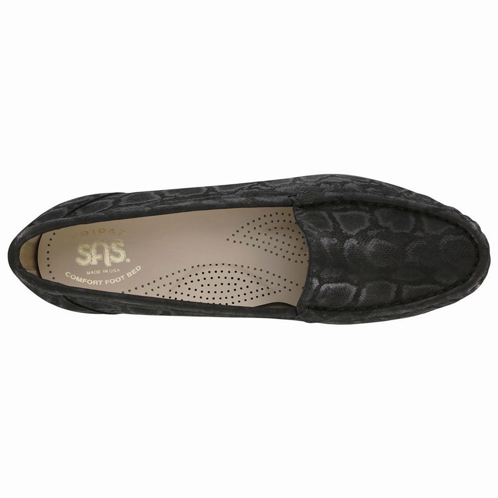 SAS Simplify Loafer Nero Snake (Women's) Best 1st Walker