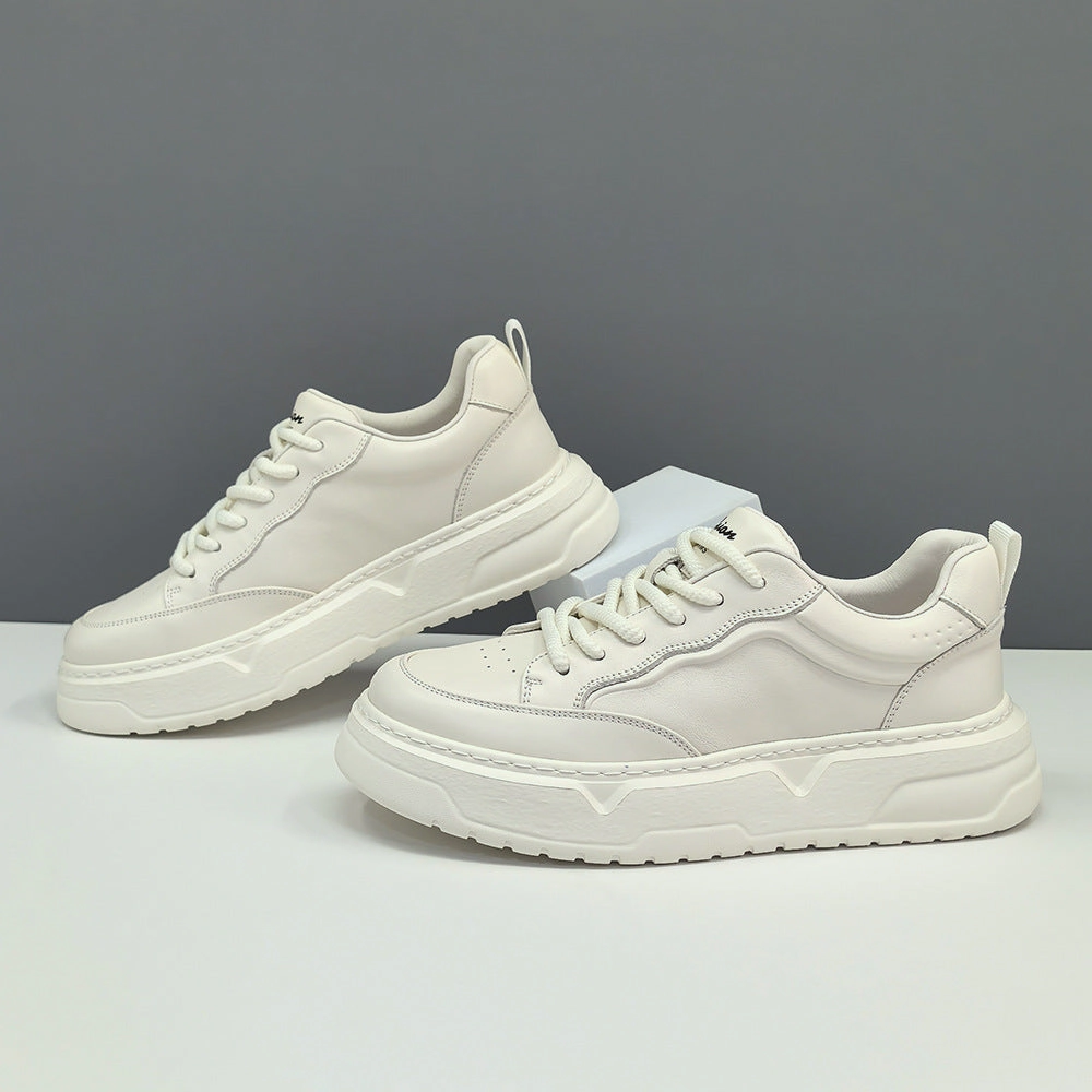 Silver Glitter Flat Shoes Men Breathable Flat Casual Solid Leather Sneakers