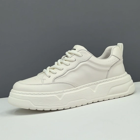 Ballet Shoes Men Breathable Flat Casual Solid Leather Sneakers