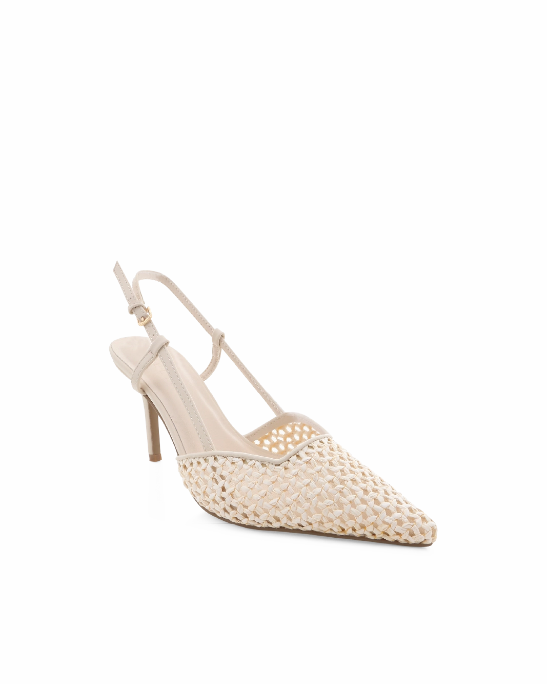 KAMERON - CREAM RAFFIA Short High Heels