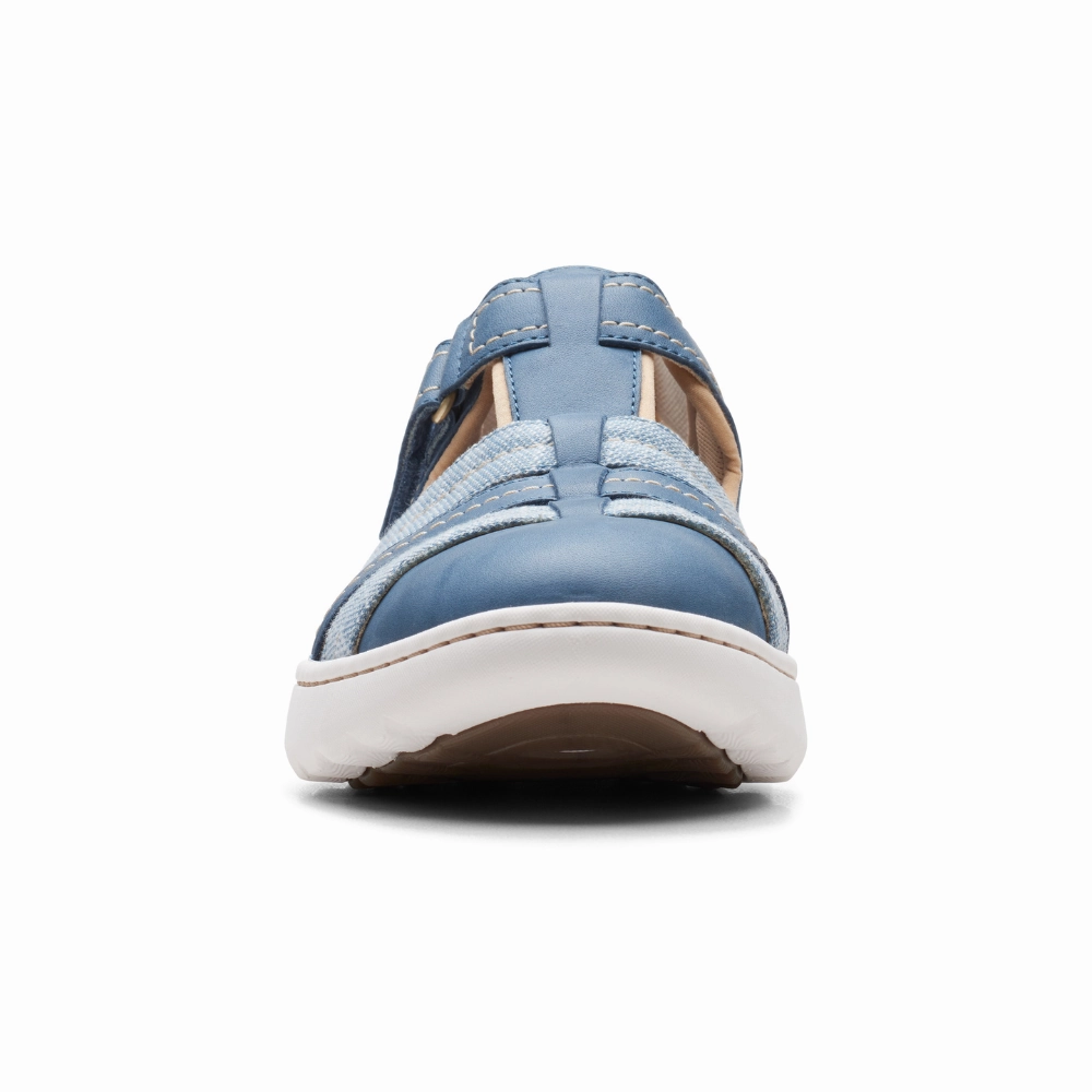 Best Shoes For Rocky Trails Clarks Teagan Step Blue/Grey Leather Shoe (Women's)