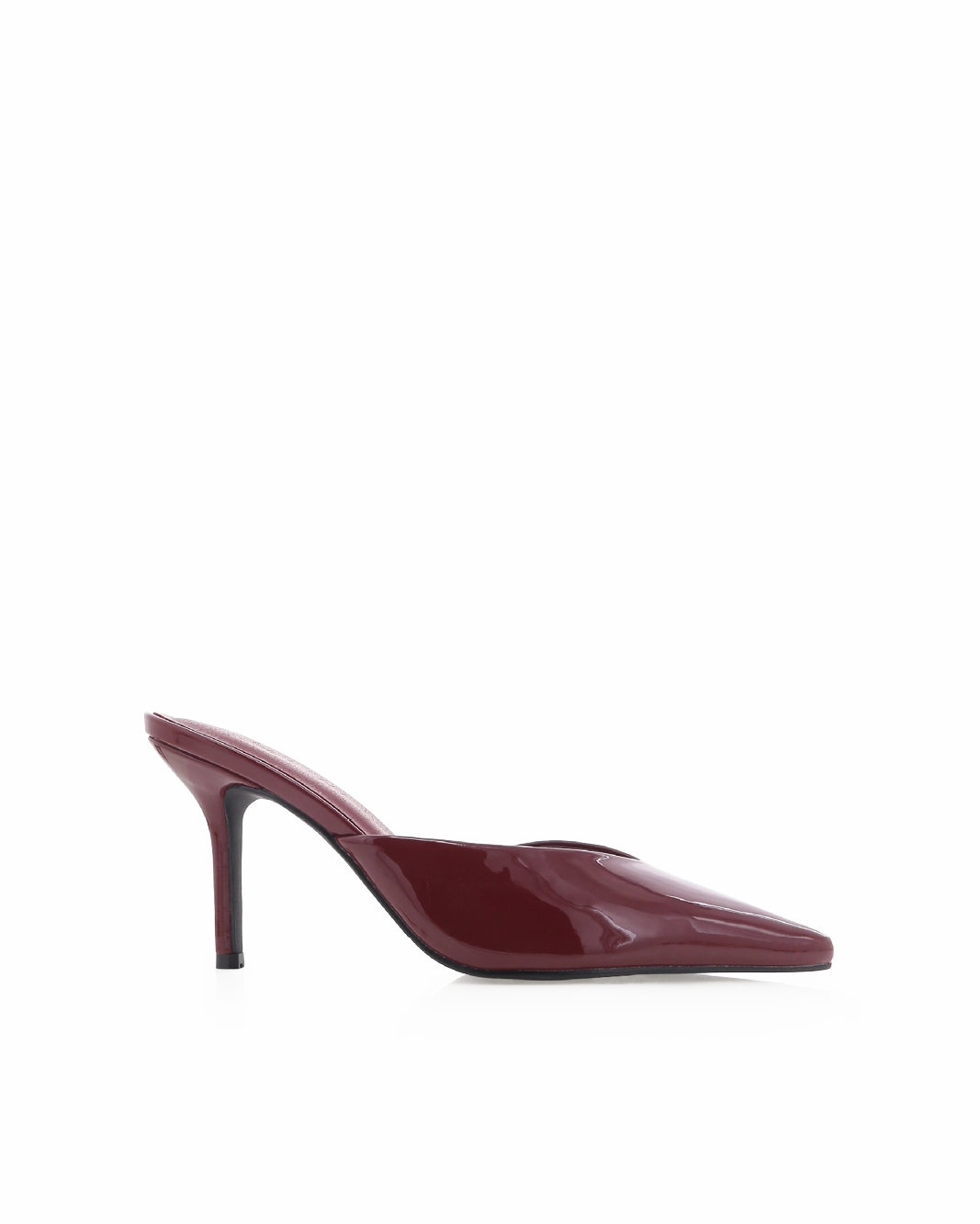 Feather High Heels KAREY - CHERRY RED PATENT