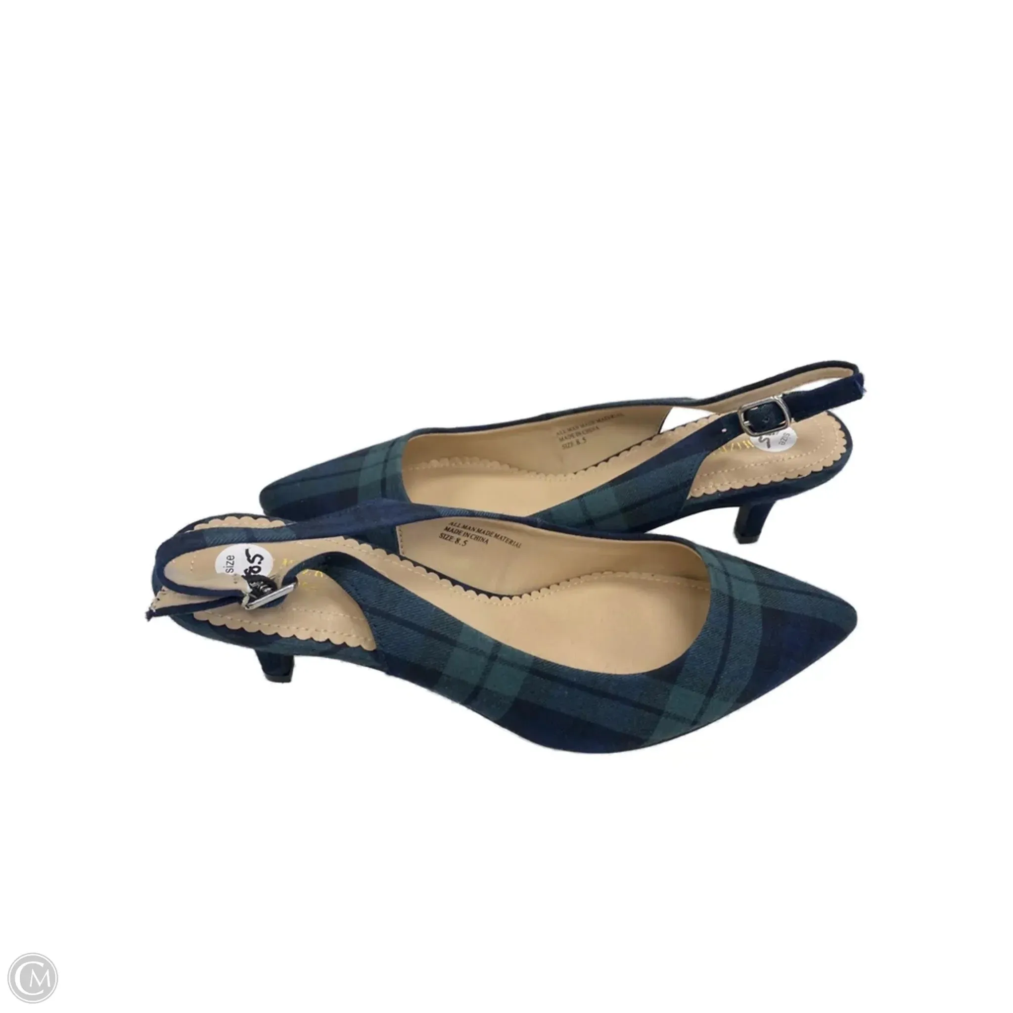 Giantess High Heel Crush Shoes Heels Kitten By Isaac Mizrahi In Plaid Pattern, Size: 8.5