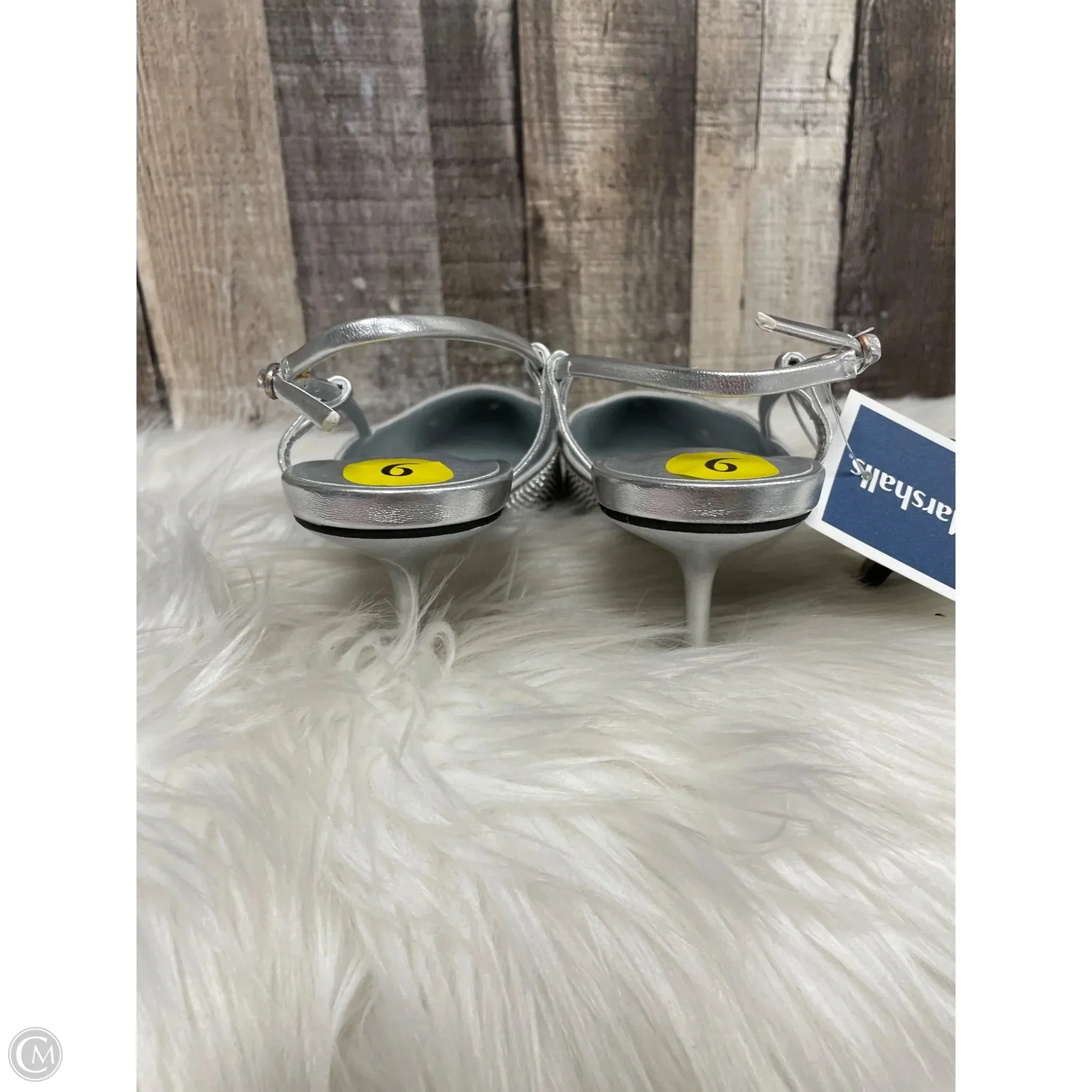 High Heels Wikipedia Shoes Heels Kitten By Madden Girl In Silver, Size: 9