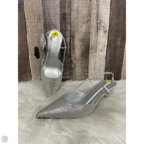 High Heels Ankle Shoes Heels Kitten By Madden Girl In Silver, Size: 9