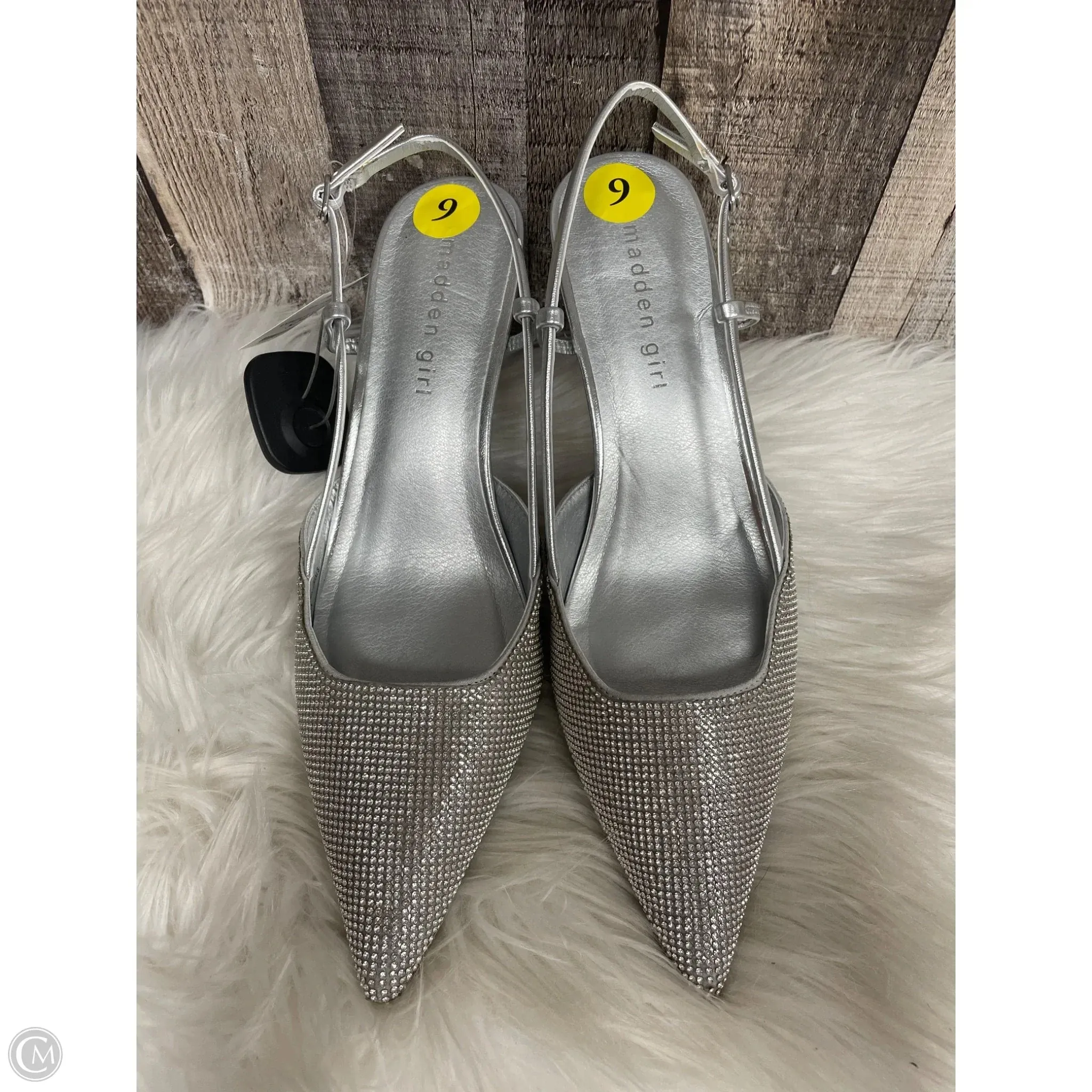 High Heel Clogs And Mules Shoes Heels Kitten By Madden Girl In Silver, Size: 9