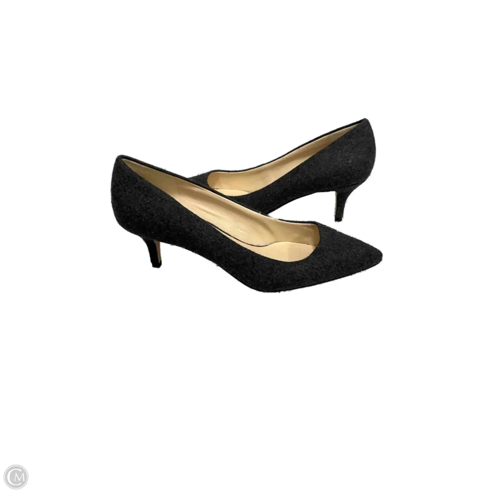 Gold High Heels Shoes Heels Kitten By Nine West In Grey, Size: 7.5