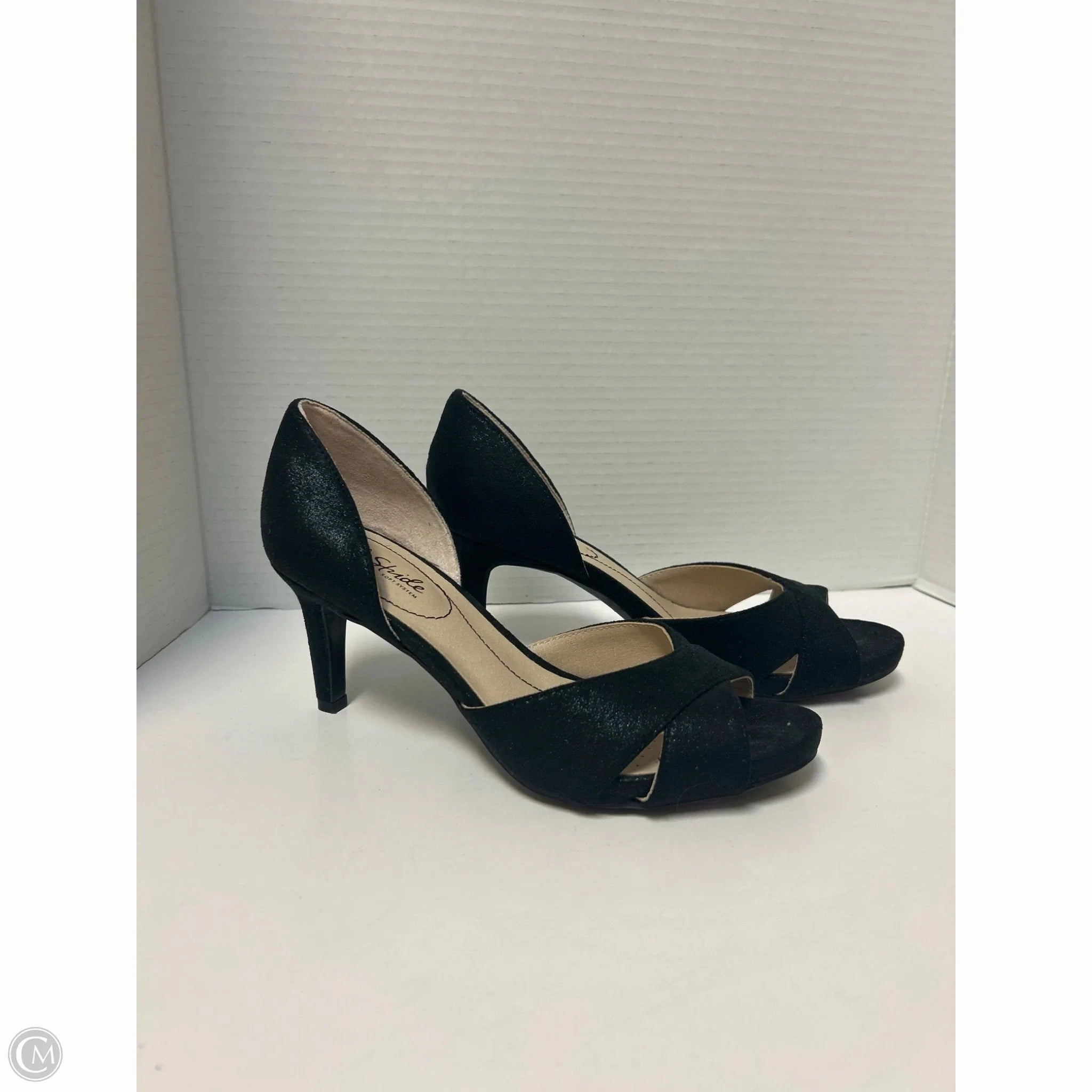 Ruffle High Heels Shoes Heels Kitten By Life Stride In Black, Size: 8.5