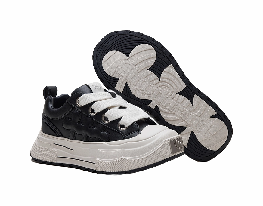 SHOOT BRAND Reprise Black Plum Slip Resistant Height Increasing Low Top Skateboard Shoes Unisex Black Casual Shoes Trainers