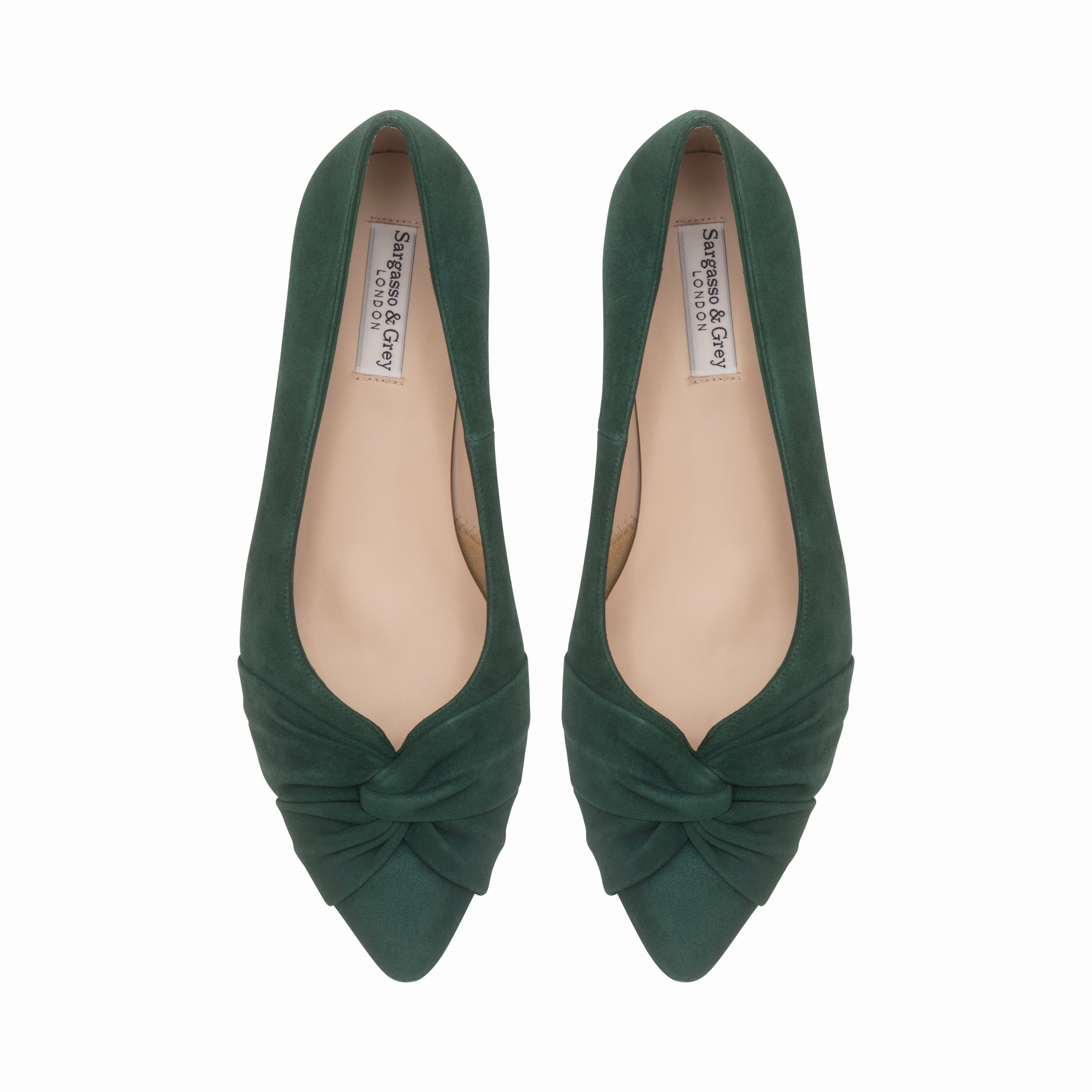 Tandi Extra-Wide Fit Kitten Heels - Dark Green Suede