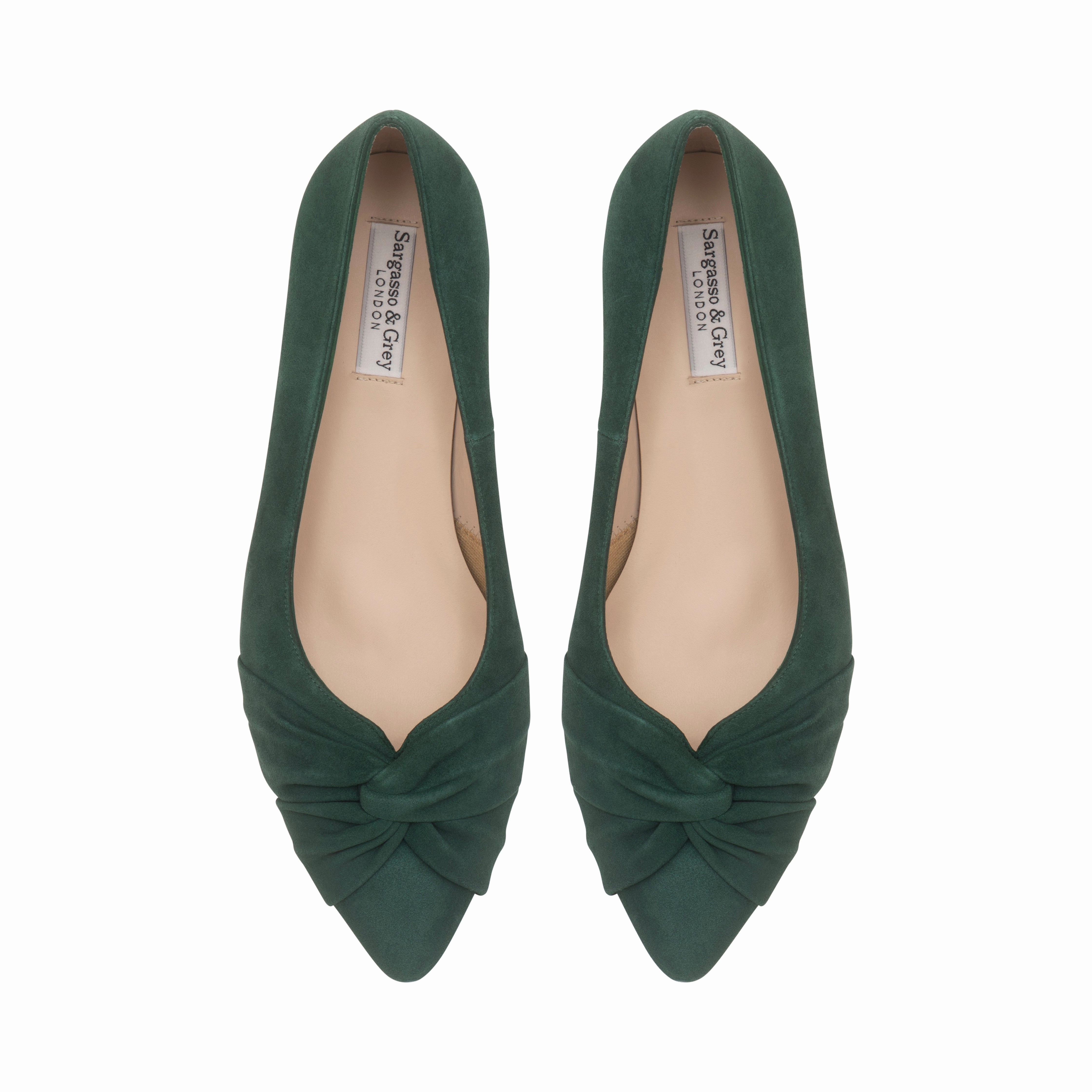Tandi Extra-Wide Fit Kitten Heels - Dark Green Suede