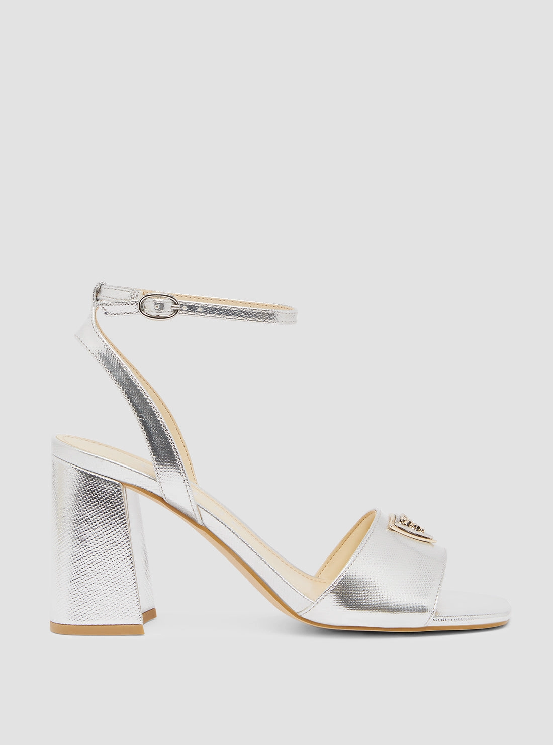 High Heels And Dresses Silver Gelyae Block Heel