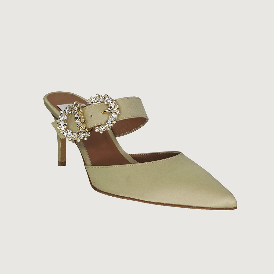 High Heels Shoes Shop Iside Champagne Satin Jewel
