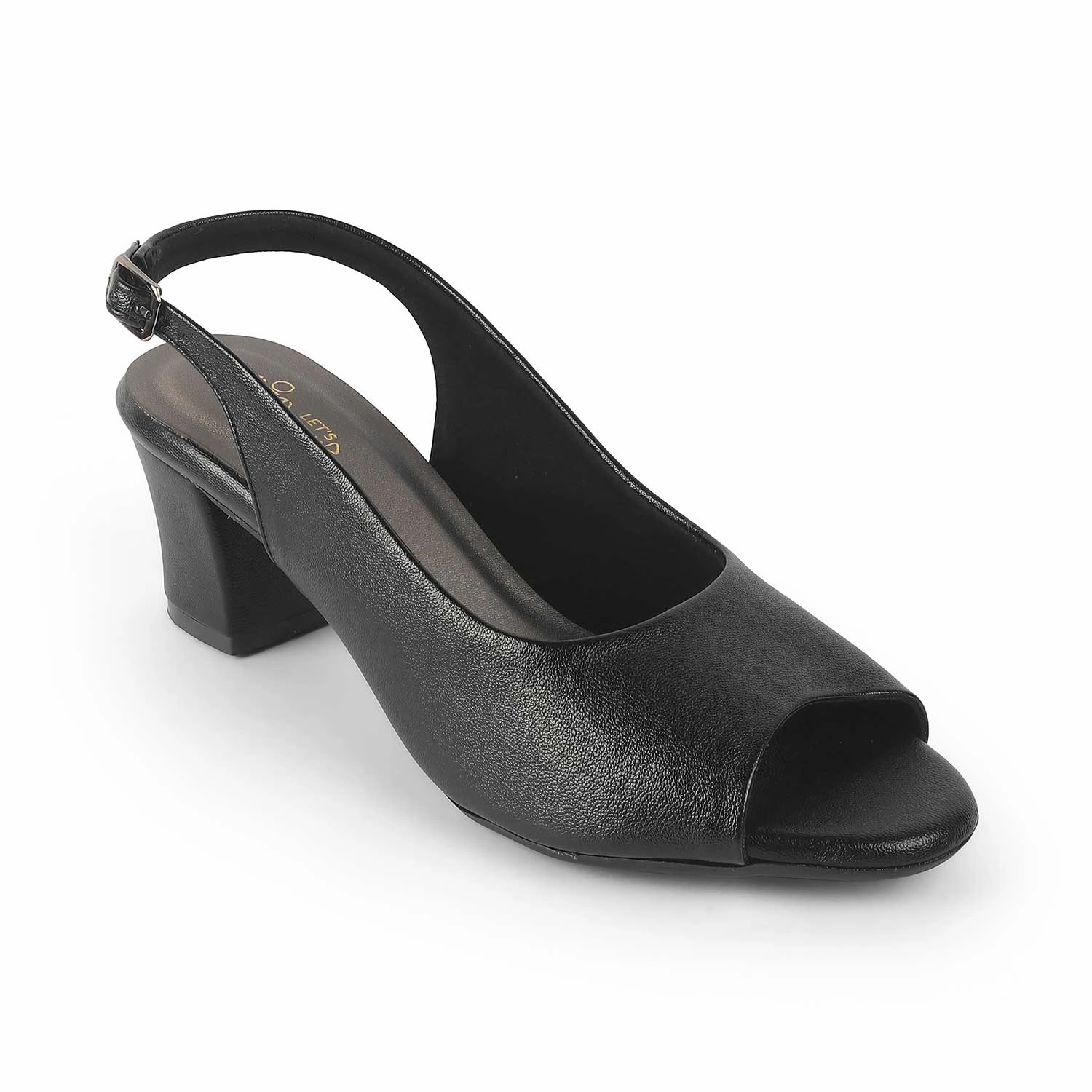 High Heel Wedges Closed Toe Tresmode Edee Black Women's Dress Block Heel Slingback Pumps