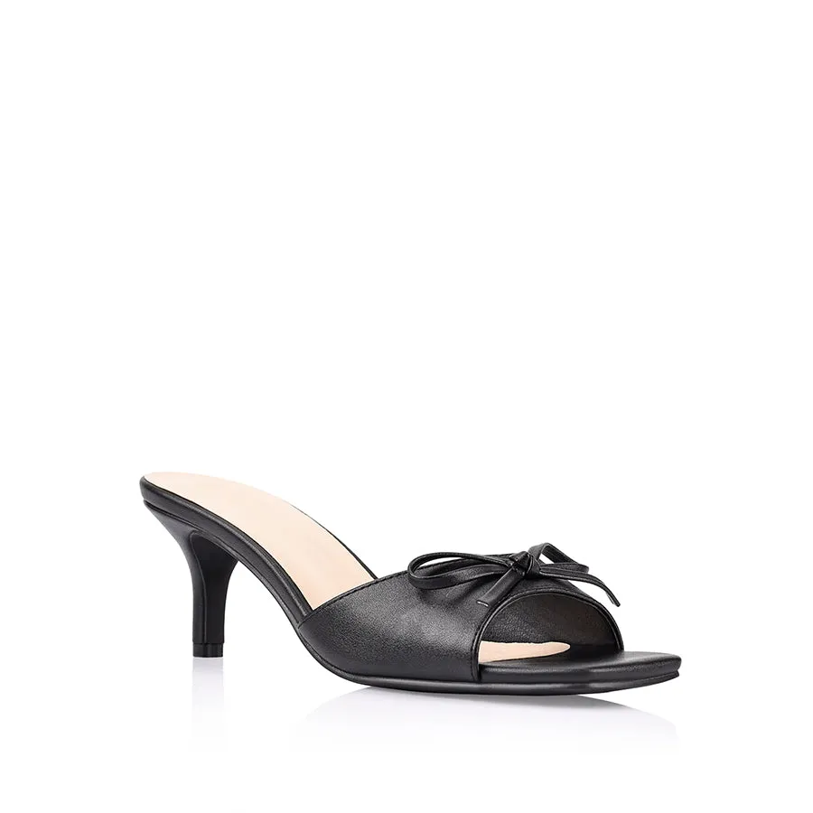 Tay Kitten Heel Mules - Black High Heel High Top Converse